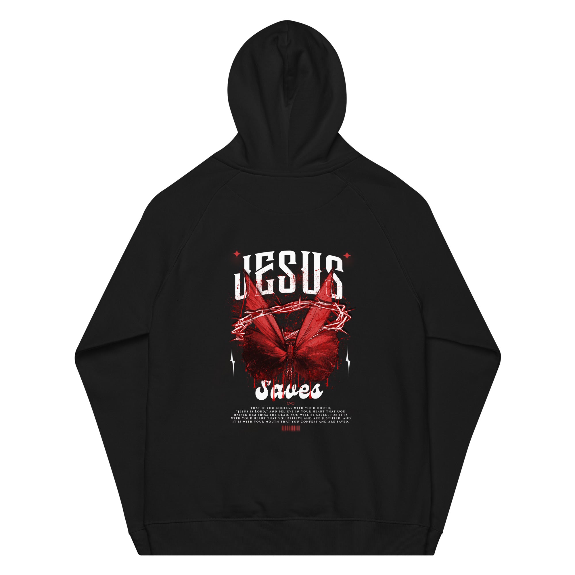 JESUS SAVES - RAGLAN HOODIE